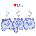 I love cats machine embroidery design